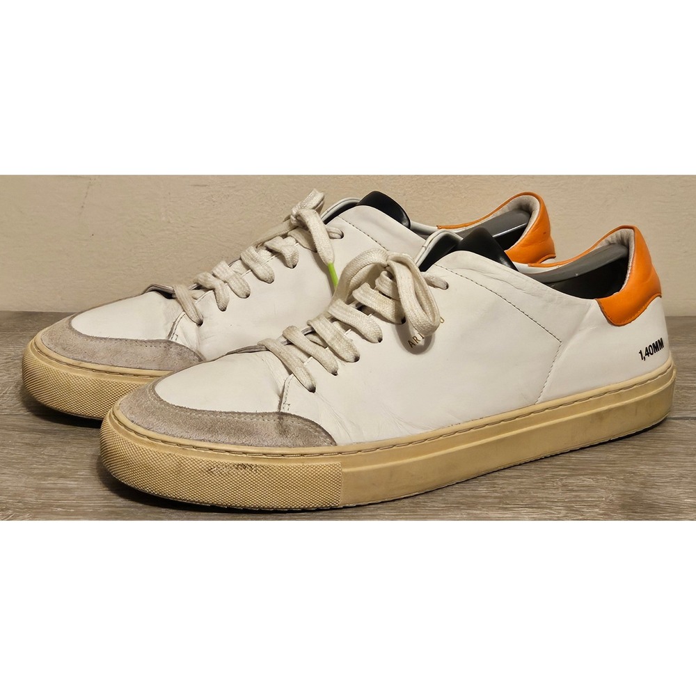 Axel Arigato Clean 90 White Leather Orange Heel Sneakers Mens 13 EU 47 Portugal